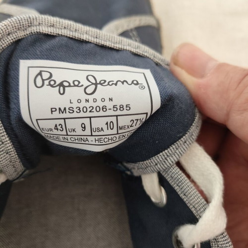 Pepe Jeans men's sneakers navy blue canvas size 43 like new