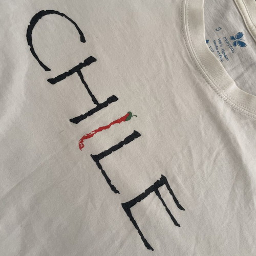 T-shirt Chile 100% cotton size S used, white