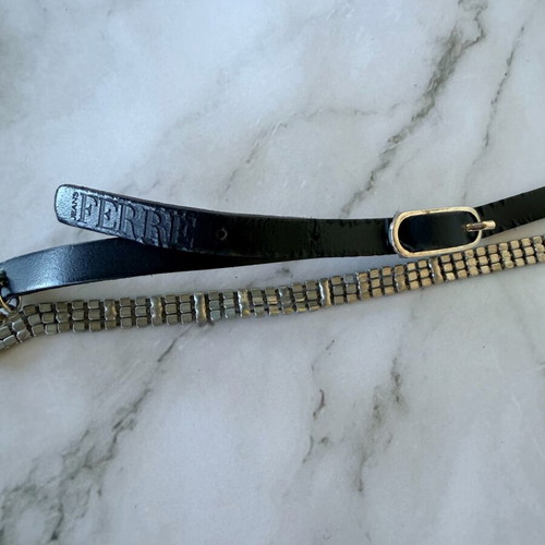 Gianfranco Ferre leather belt with strass used