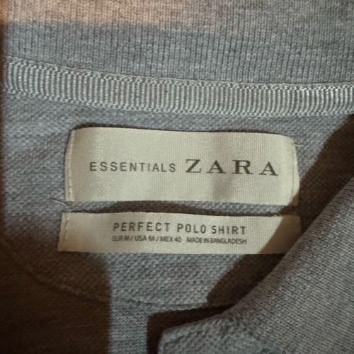Zara men's polo tshirt gray medium used