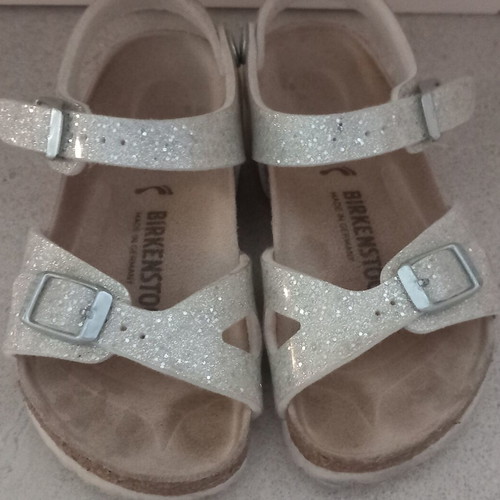 Birkenstock sandals size 26, silver