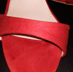 High-heeled sandals used, size 40, red