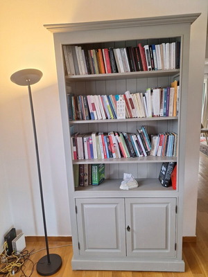 Βιβλιοθήκη Vilart Home country μεταχειρισμένη, μασίφ ξύλο, γκρι ματ