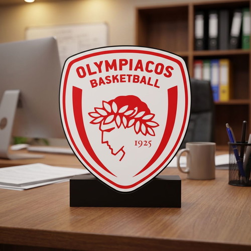 Olympiacos Basketball Logo new, 19x27 cm