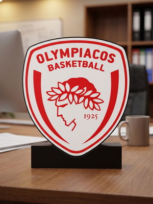 Olympiacos Basketball Logo new, 19x27 cm