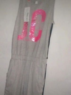 Joyce girls' jumpsuit new, grey, age 14