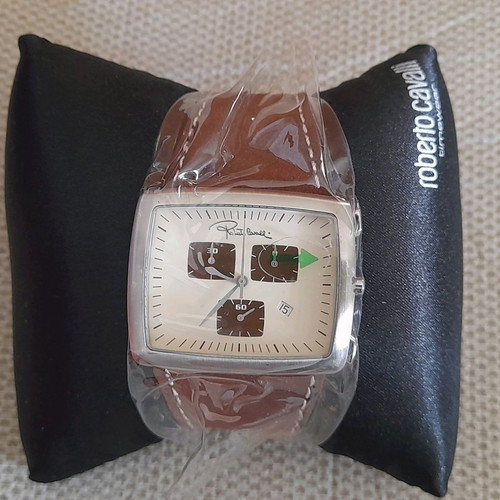 Roberto Cavalli wristwatch women's new with brown leather strap