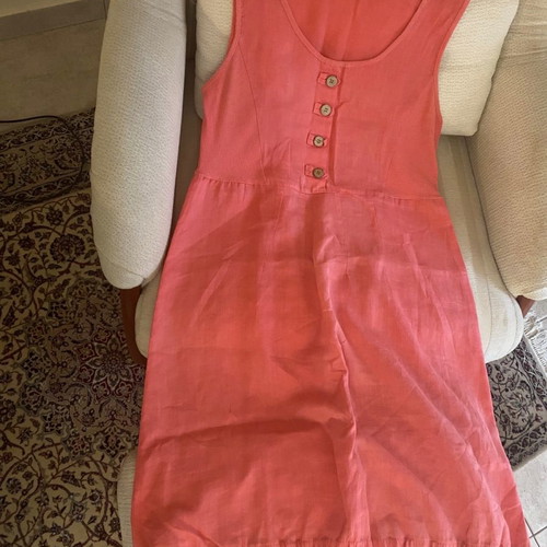 Summer dresses used, vintage, white and coral, pack