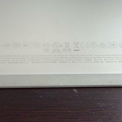 Microsoft Surface Pro 5 tablet used with 128GB storage and 4GB RAM