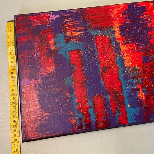 Abstract painting with acrylics Urban Sunset like new