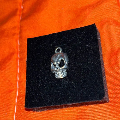 Stainless Steel Skull Pendant like new, gray and silver