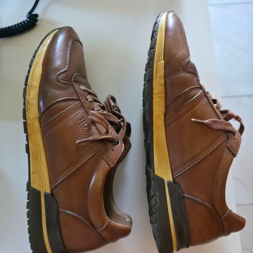 Boss Orange leather men's sneakers size 41, like new, brown