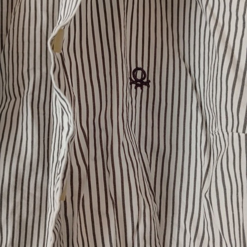 Benetton shirt XS striped black and white cotton like new