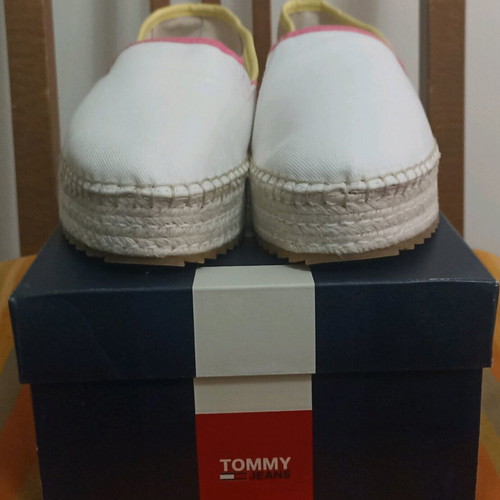 Tommy Jeans Platform Espadrille Shoes Size 41 New White Beige