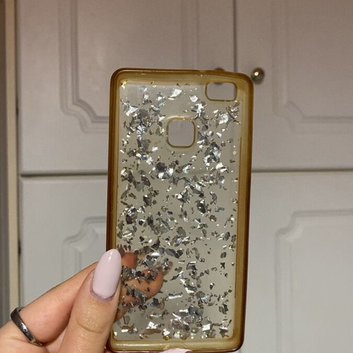 Clear phone case used with glitter