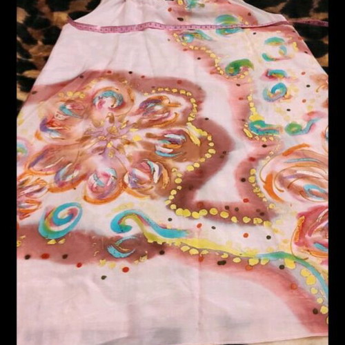 Mini dress used with adjustable straps pink multicolor