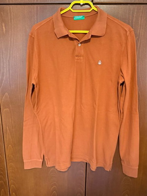 Benetton polo μακρυμάνικο μεταχειρισμένο XL πορτοκαλί