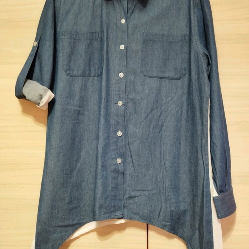 Denim shirt with transparency like new, size medium