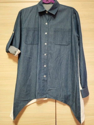 Denim shirt with transparency like new, size medium