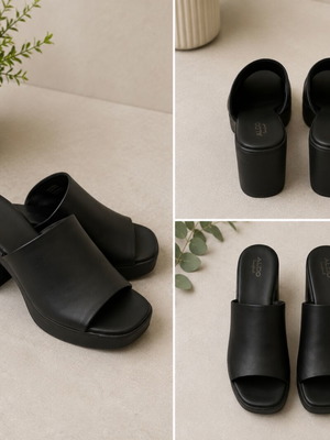 Aldo black platform sandals like new, size 40, soft 11cm heel
