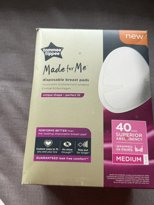 Tommee Tippee Disposable Breast Pads Medium 40 pcs new