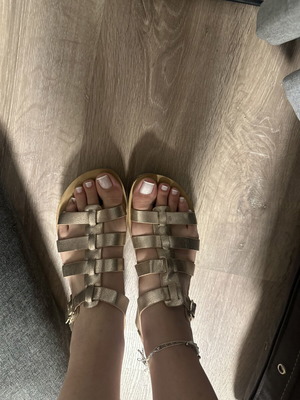 Parex gold sandals size 40 used, anatomical and very comfortable