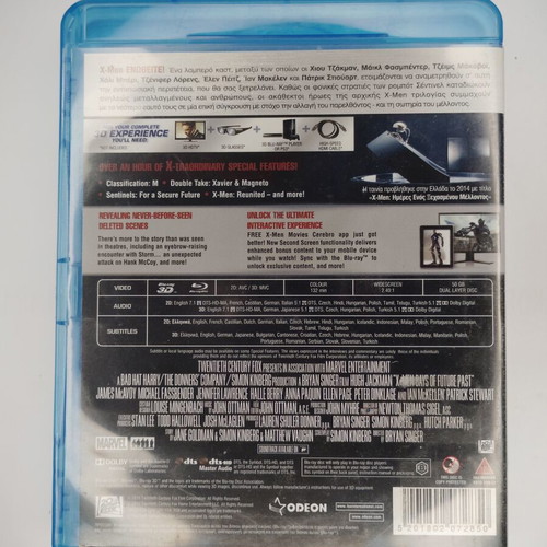 X-Men: Days of Future Past Blu-ray 3D used with subtitles