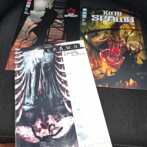 Spawn King Spawn comics issues 8 and 13, Death and Rebirth 5
