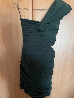 strapless open back dress Martini Kelly Green Taffeta – Madeline Marie