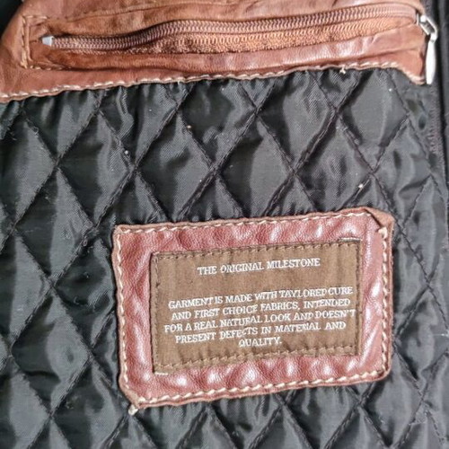 Milestone men's leather jacket like new, tan color, size XL