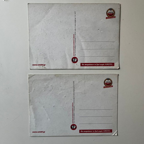 Amstel Beer Postcards used, set of 2