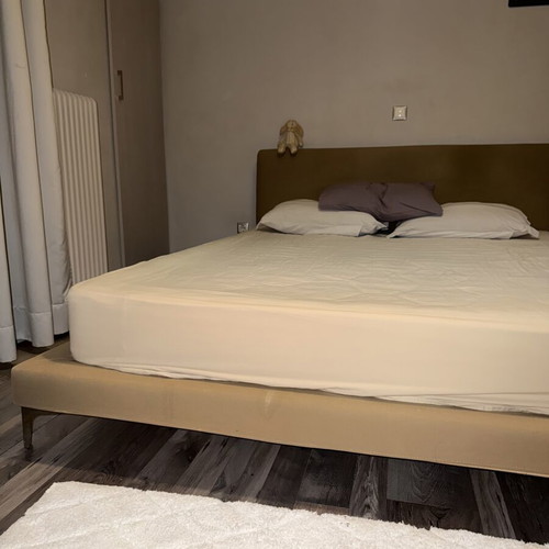 Bedroom furniture set like new, double bed, mattress, nightstand