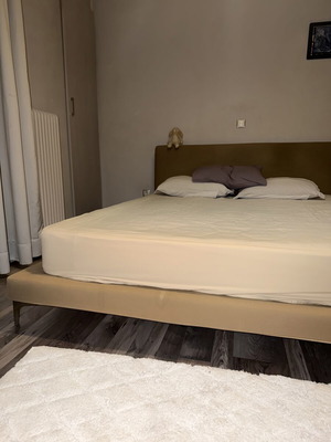 Bedroom furniture set like new, double bed, mattress, nightstand