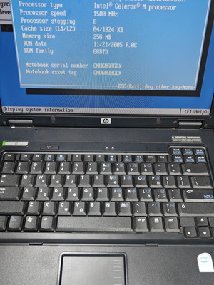 HP Compaq nx6110 laptop used, retro projects, spare parts