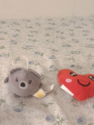 Chupa Chups Vintage Plush Keychain Set with Koala and Jumbo Heart, Like New