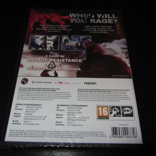 Werewolf The Apocalypse Earthblood PC DVD new sealed