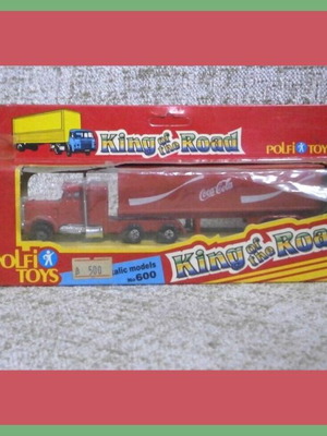 King of the Road Polfi Toys red vintage metal truck with box