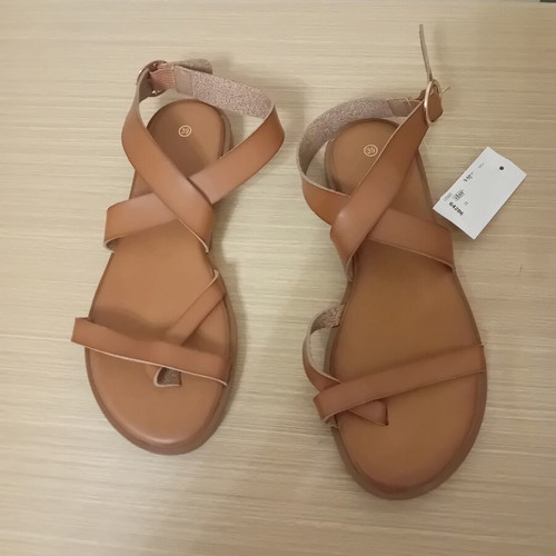 Women's brown platform sandals, size 39