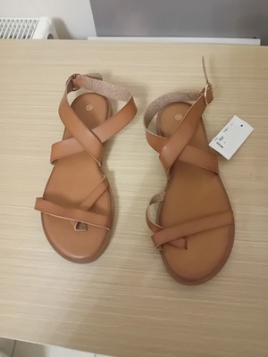 Women's brown platform sandals, size 39