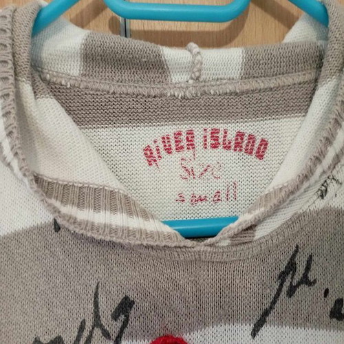 Short-sleeve knitted T-shirt with hood River Island used, white/grey, Small