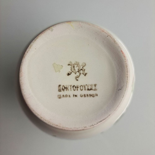 Vase with ornate floral motif vintage from Samos, like new, 12cm