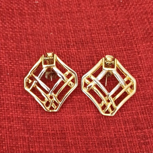 Steel gold-colored earrings like new