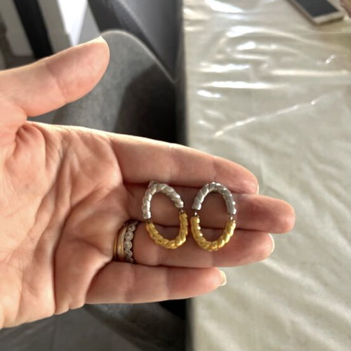 Earrings bicolor stainless steel like new
