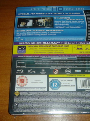 Sherlock Holmes Steelbook Blu-Ray καινούργιο, U.K. Edition, χωρίς ελληνικούς υπότιτλους
