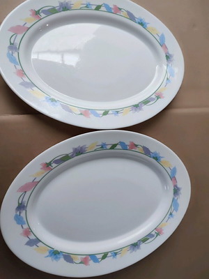 Serving plate set new, two large 35x27 cm