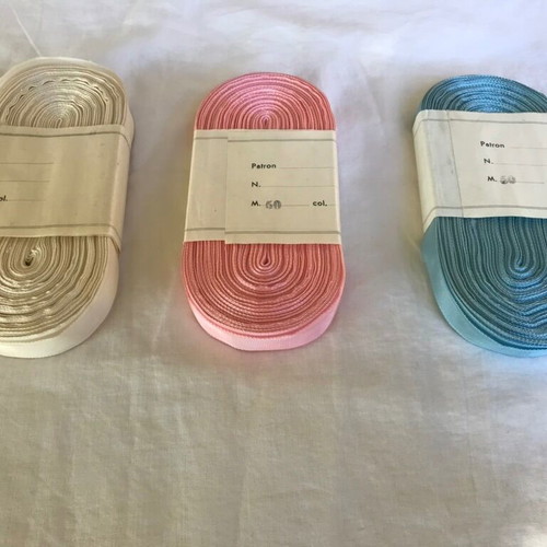 Vintage ribbon rolls new, pack of 3, 150 meters total