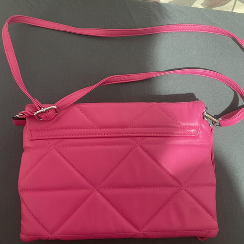 Quilted shoulder bag, fuchsia pink