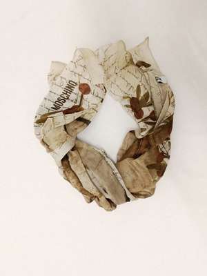 Moschino silk scarf 84 x 84 cm new, beige and brown tones