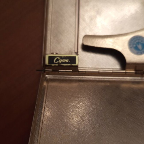Cyma vintage cigarette case and lighter set, 1970s Japan