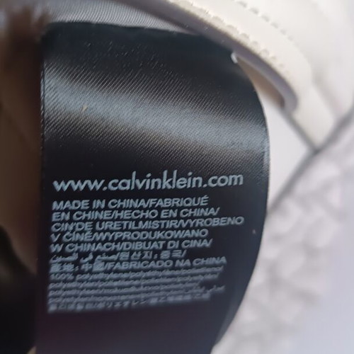 Calvin Klein white handbag and shoulder bag with CK logo